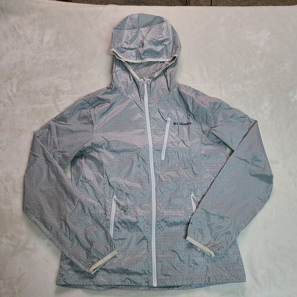 Columbia Women's Trail Drier Windbreaker Jacket Med Grey Omni Wick Evap Repel